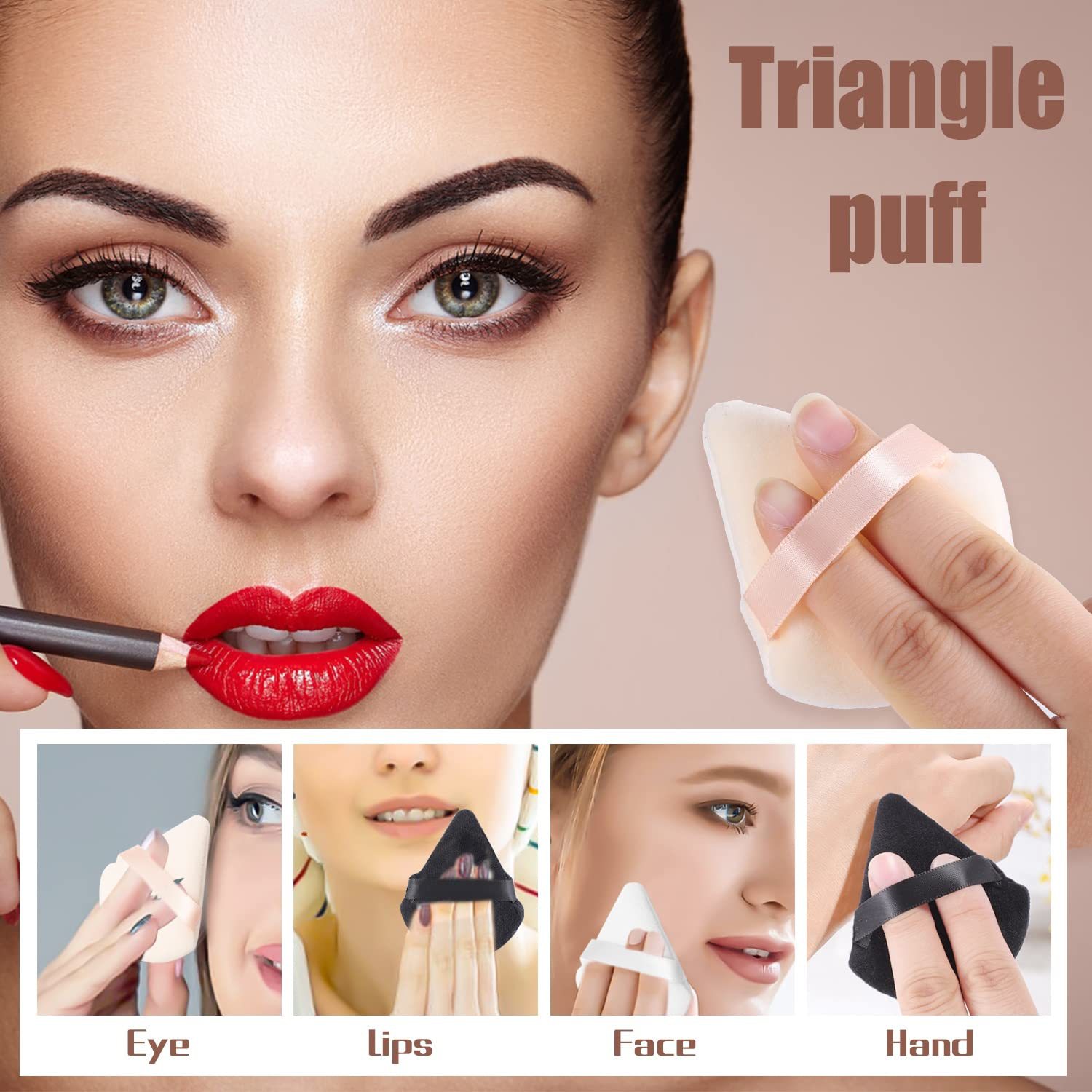 10PCS Puff Triangle Makeup Beauty Sponge Puff Triangle for Powder Makeup Blender Finger Puff Make Up Accessories Cosmetics PF03. 