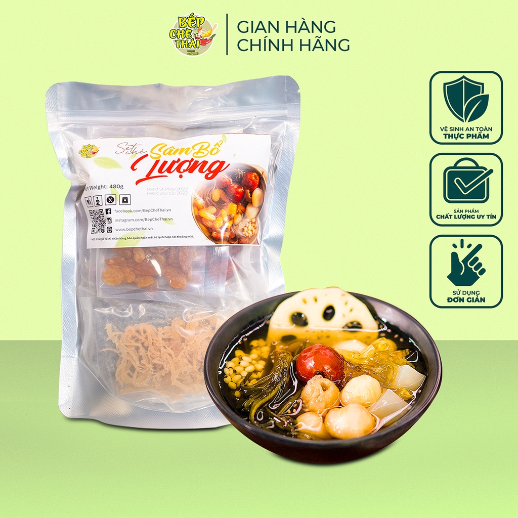 Set chè sâm bổ lượng (set lớn 30 chén) - tự nấu 10 vị - Bếp Chè Thái
