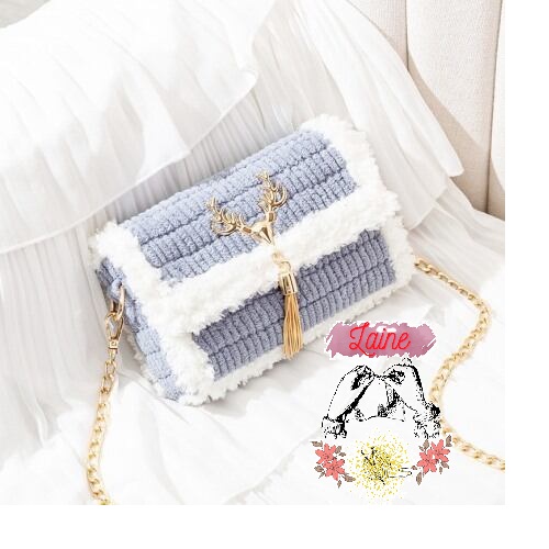 Set Túi Tự Đan Nhung Xù kèm mác nai rua và đầy đủ các phụ kiện khác