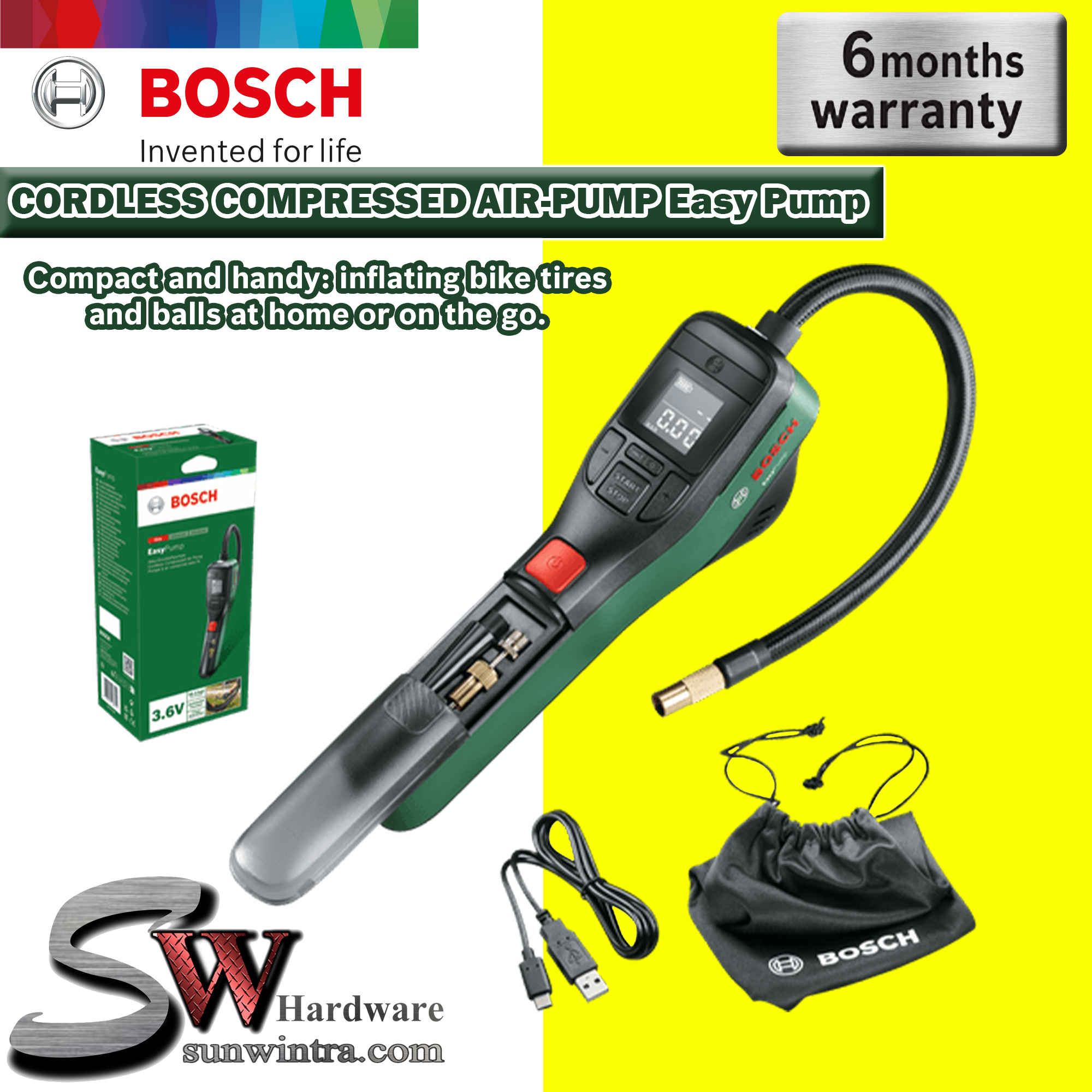 Bosch Easy Pump 3.6V Cordless Compressed Air-Pump – MY Power Tools