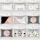 High quality beauty geometry letters pillow case rectangle bedroom pillow covers travel pillow cases cover size 50cm by 30cm. 