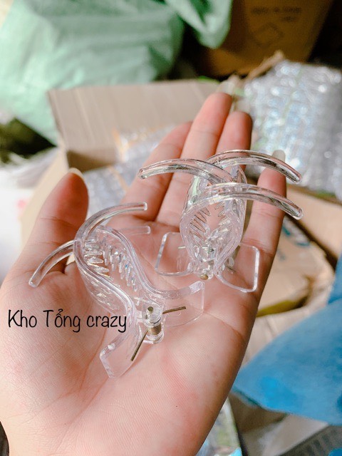 Kẹp tóc càng cua trong suốt Cao Cấp 3 Răng P0216