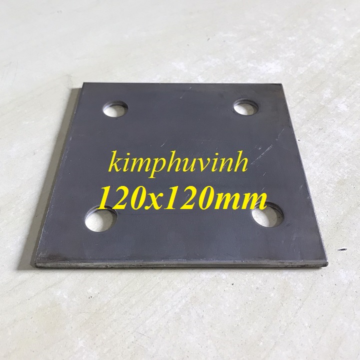 01 cái - 120x120mm bản mã vuông có lỗ - bản mã chân cột 1t2