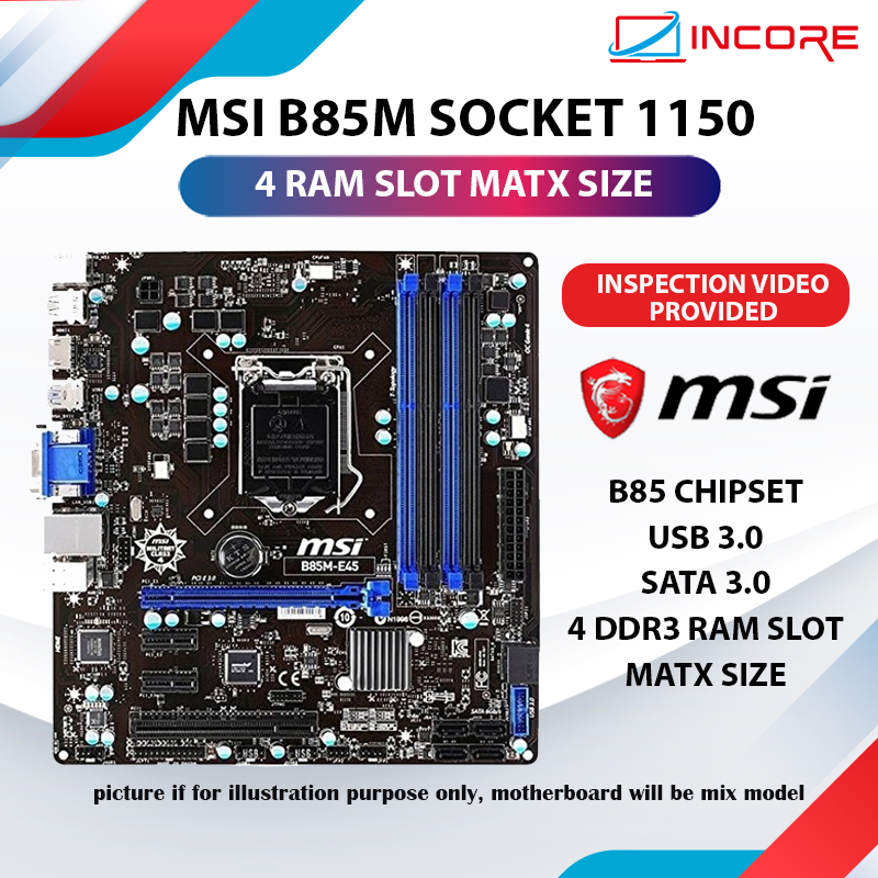 Mainboard Intel Msi B85m E45 Lga 1150 ♦MSI B85M-E45 Socket 1150 DDR3 Intel B85 H81 Motherboard Mobo LGA 1150