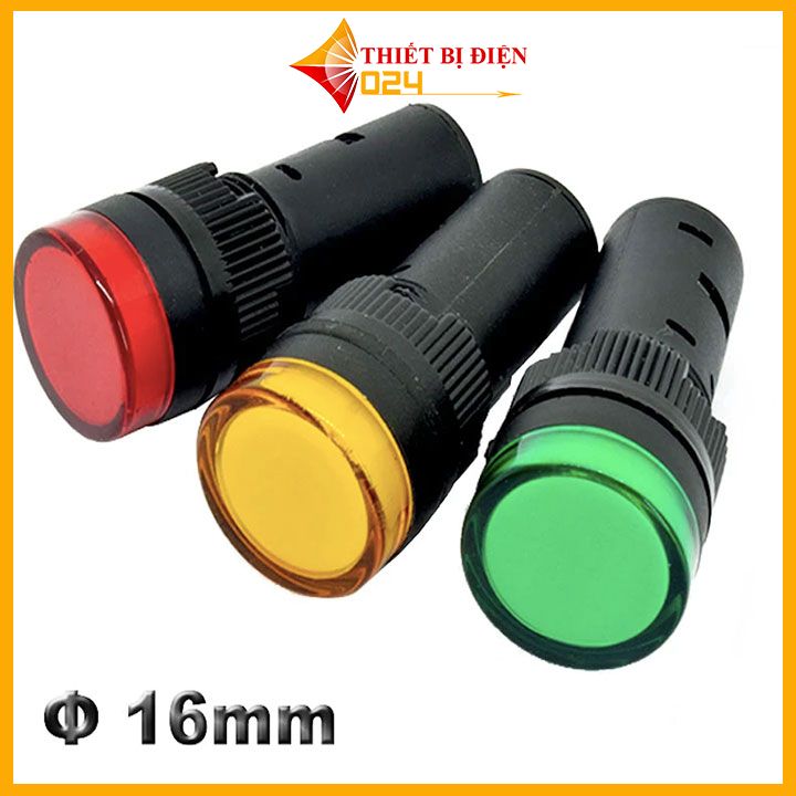 Đèn led báo pha AD16-16C phi 16mm điện áp 220vac gắn tủ điện