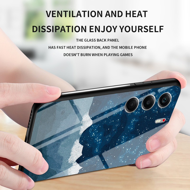 For Tecno Camon 40 40 Pro Phone Case Tempered Glass Protector Rainbow Gradient Fantasy Starry Glass Colorful Cover for Tecno Camon 40 Premier Cover Casing HP.