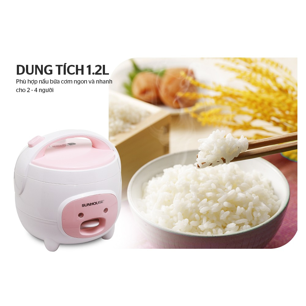 Nồi cơm điện mini SUNHOUSE 1.2L SHD8217W