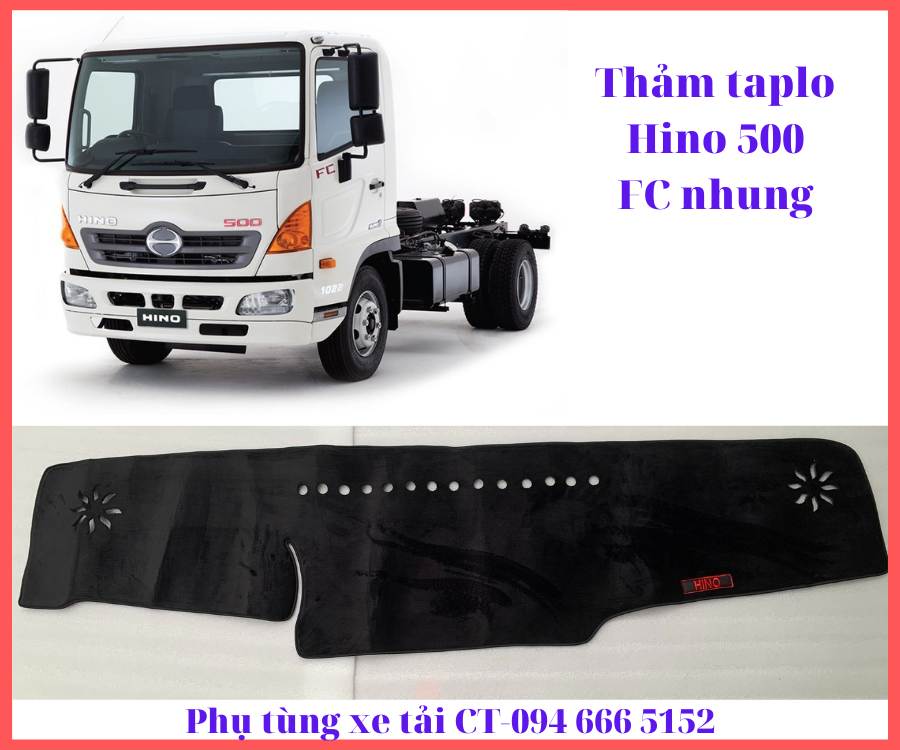 Thảm taplo vân Carbon xe tải HINO 500:FC,FG,FL