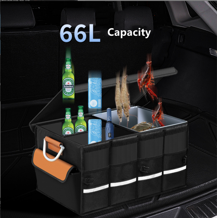Flaradum Trunk Organizer For Car Collapsible Multi-Compartment