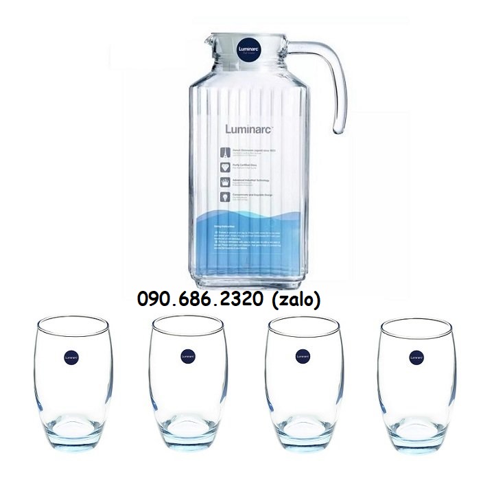 [HCM]bộ bình và ly thủy tinh luminarc - bình và ly thủy tinh
