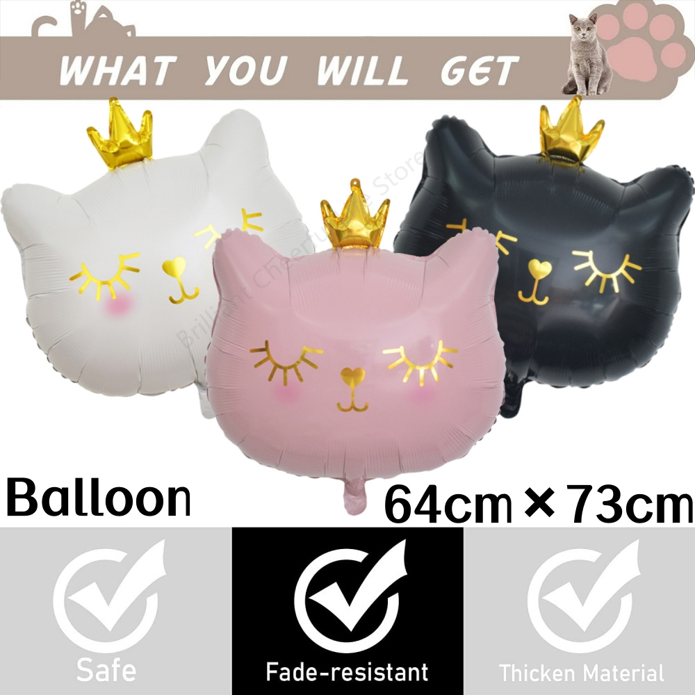 Poppies Muoe Cat Birthday Decorations Balloons Kitten Theme Paper Tableware Plate Banner Garland Baby Shower Kids Cat Birthday Party Supplies. 