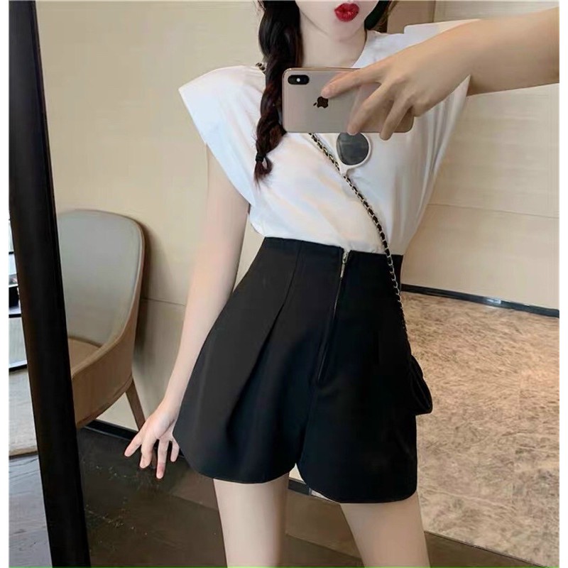 Quần Short Nữ Lưng Cao Khóa Giữa mới mã 502 Mmita