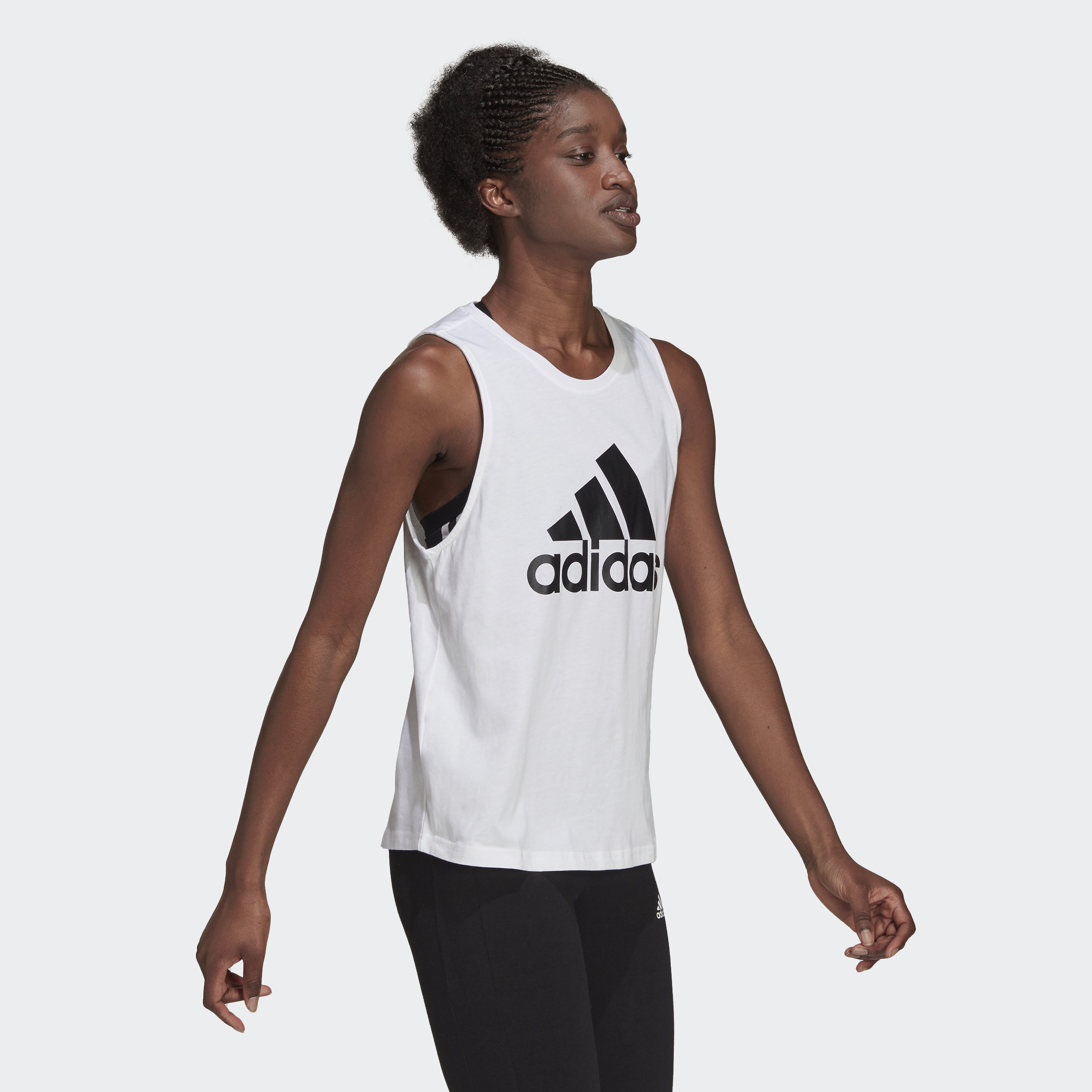 adidas ไลฟ์สไตล์ เสื้อกล้าม Essentials Big Logo ผู้หญิง สีขาว H10199 ...