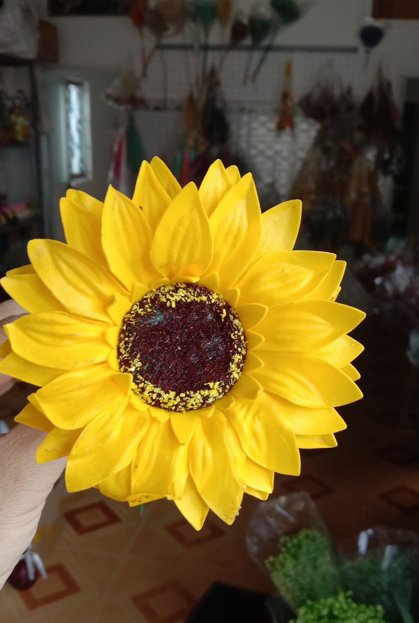 cành hoa hướng dương sáp 1 bông