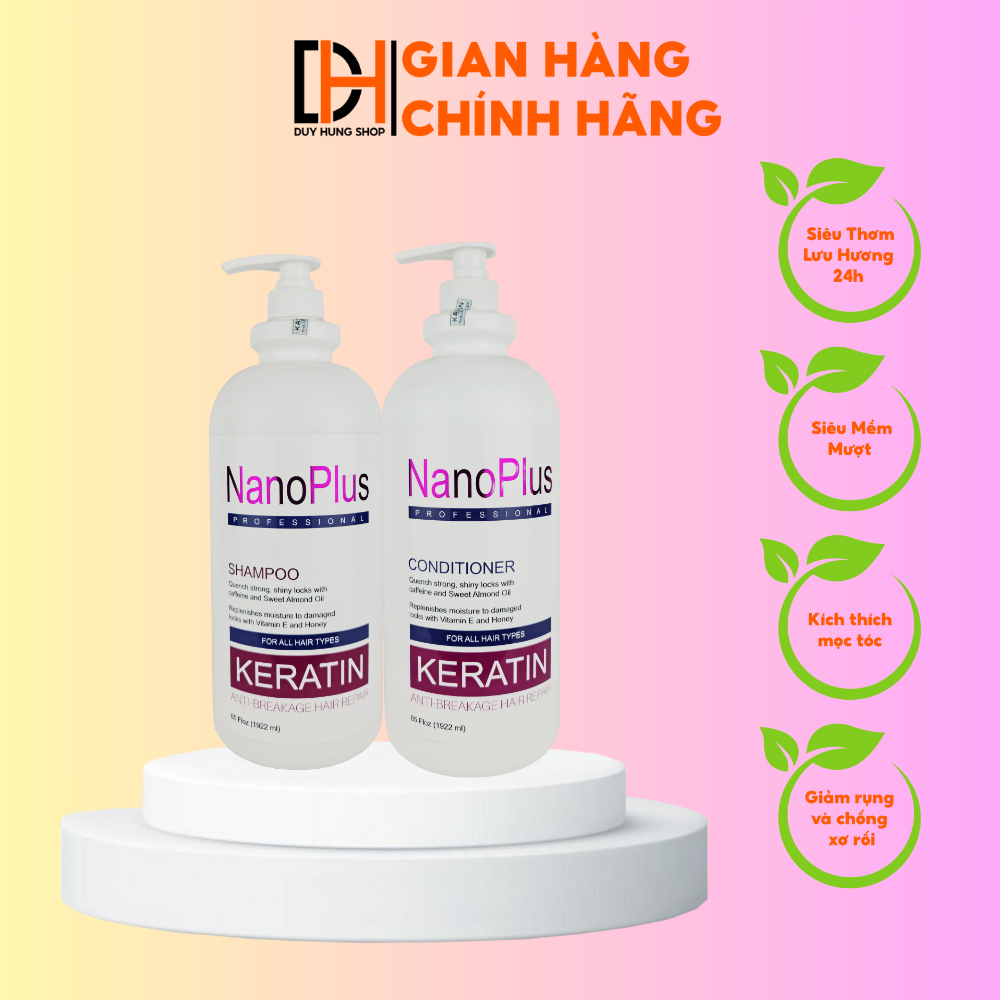 [Duy Hung Shop] Cặp Dầu Gội Xả Siêu Thơm Siêu Mượt Tóc Nano PLus Collagen 2000ml