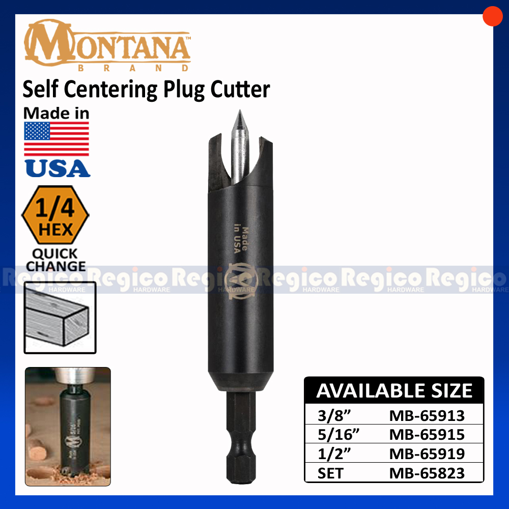 Montana Brand 3-Piece Plug Cutter Set - Sizes 5/16", 3/8", And 1/2", Made In USA