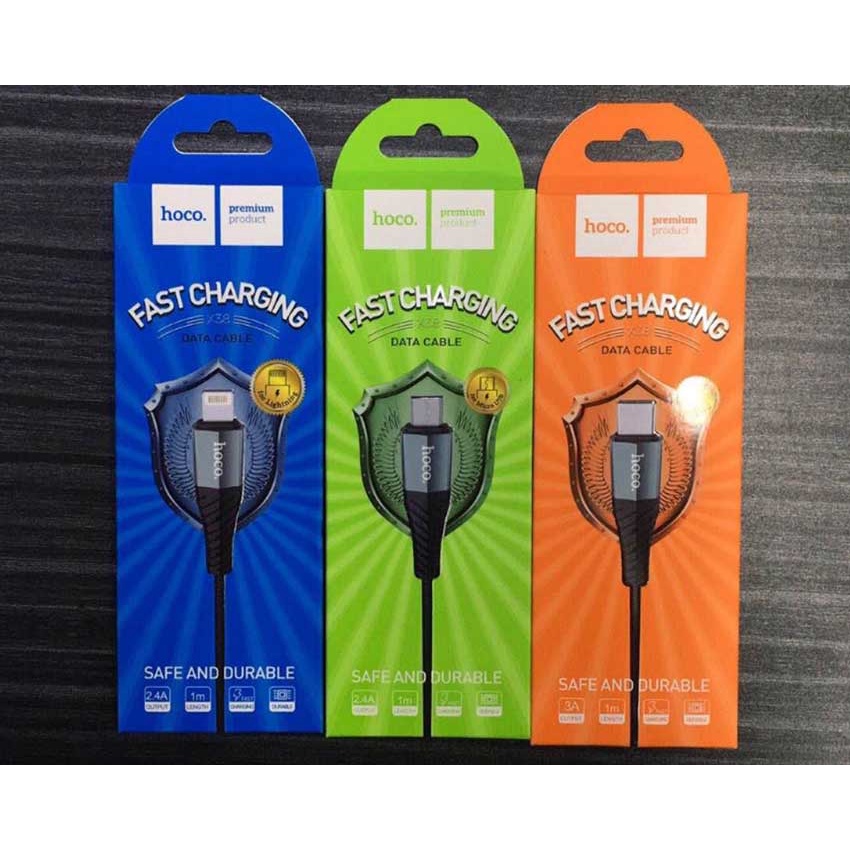 Cáp sạc nhanh Hoco X38 Lightning- Micro- TypeC