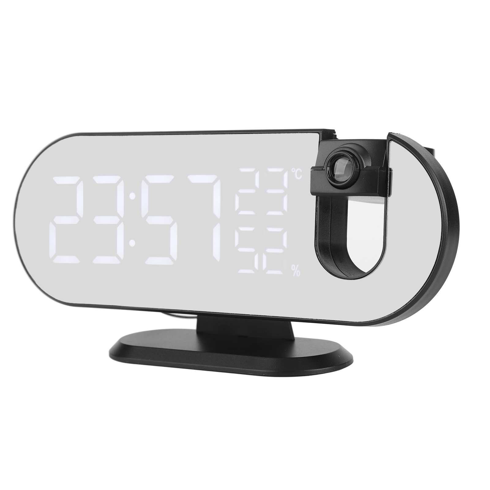LED Projection Clock 180 Degree Projector Temp Humidity Display Digital Alarm Clock for Office Room