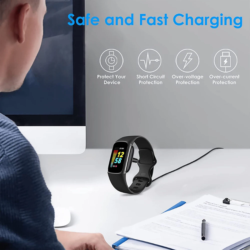USB Magnetic Charger Cable Fitbit Charge 6 5/Fitbit Luxe Charging Dock Portable Adapter Fitbit Charge 6 Smart Watch Accessories