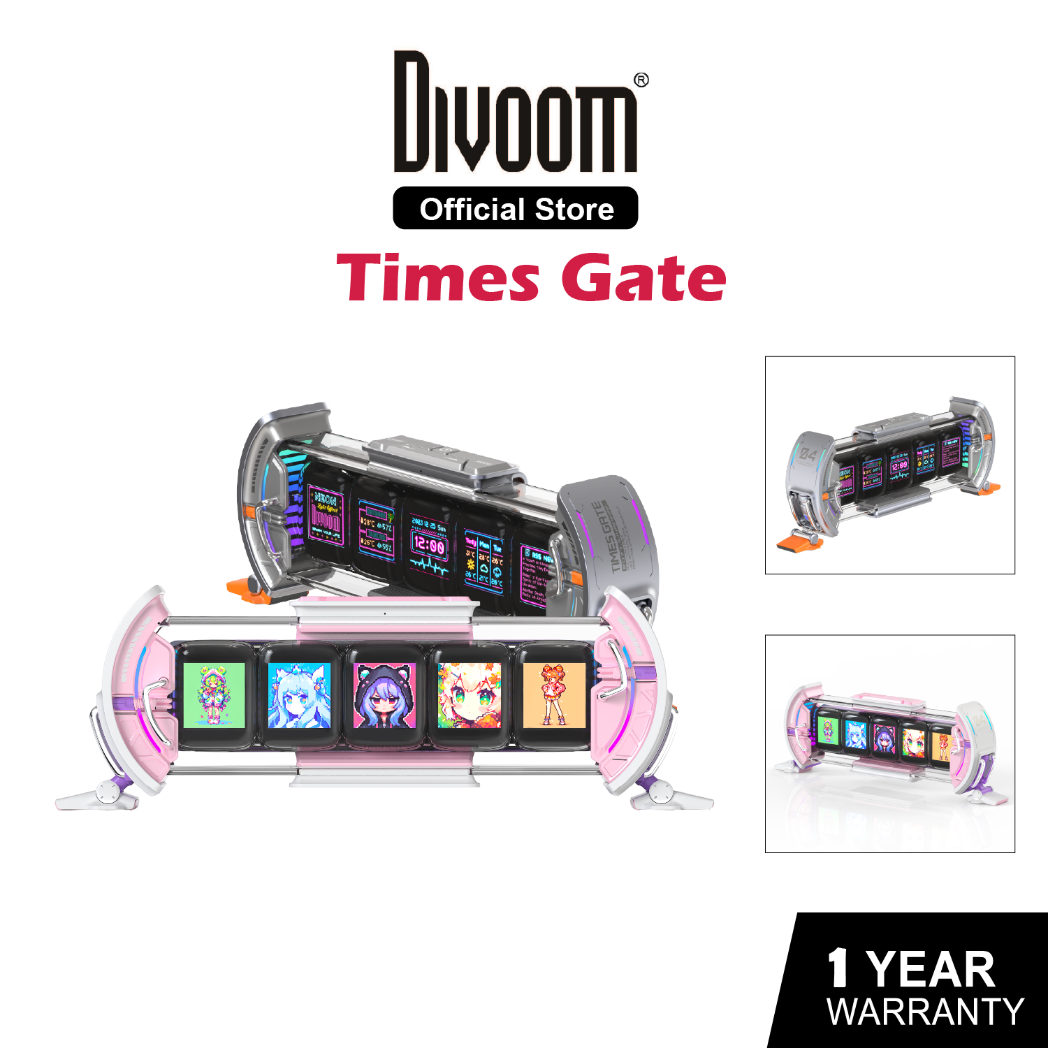 Divoom Times Gate - Pixel Art Informative LED Display, 1 Year Warranty