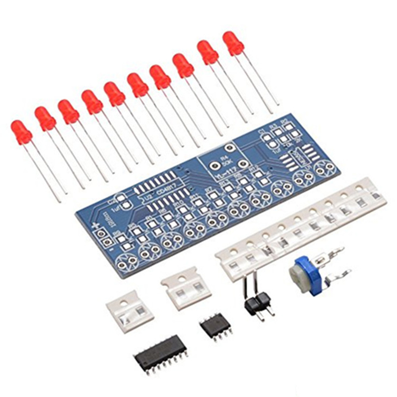 1PCS NE555 CD4017 Run LED Flow Light Electronics Production Kit Control Board Module Capacitor Oscillator Clock Signal DIY kit