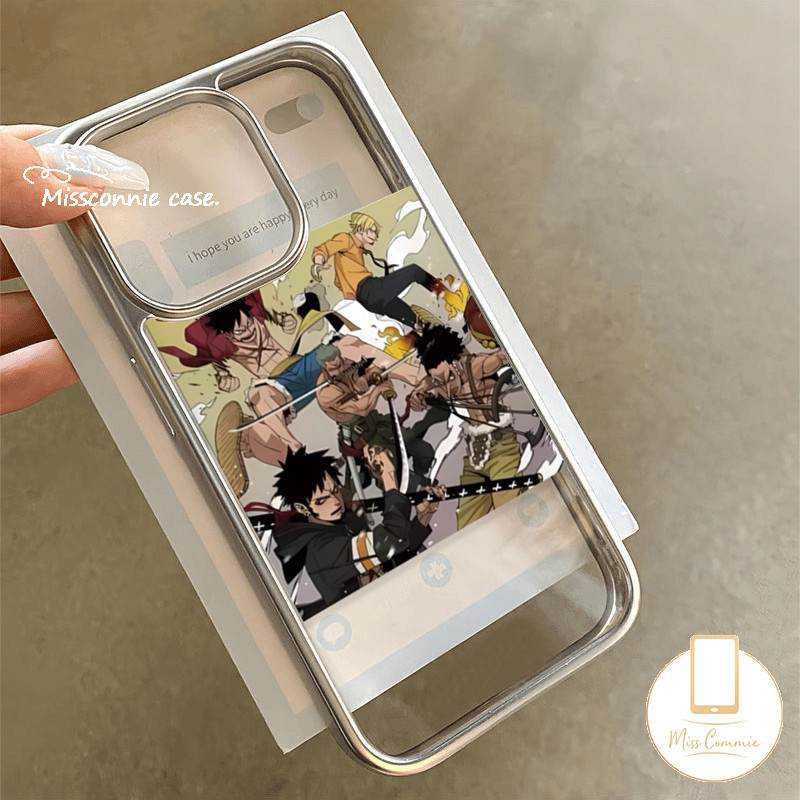 Luxury Electroplated Frame Anime One Piece Case Compatible for