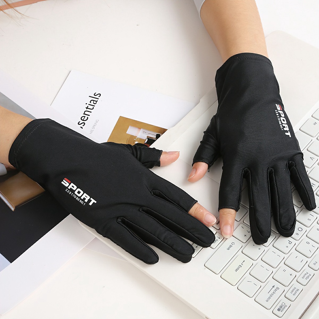 Găng tay lái xe chống nắng UV bằng lụa lạnh thoáng khí tiện lợi CINDY