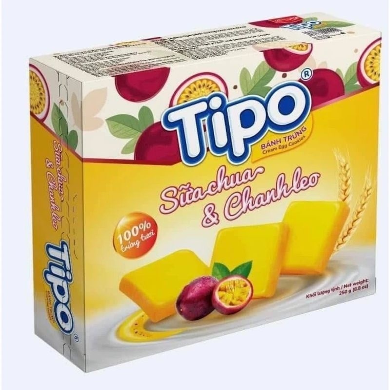 Bánh Tipo Bánh trứng kem sữa chua chanh leo hộp 250g