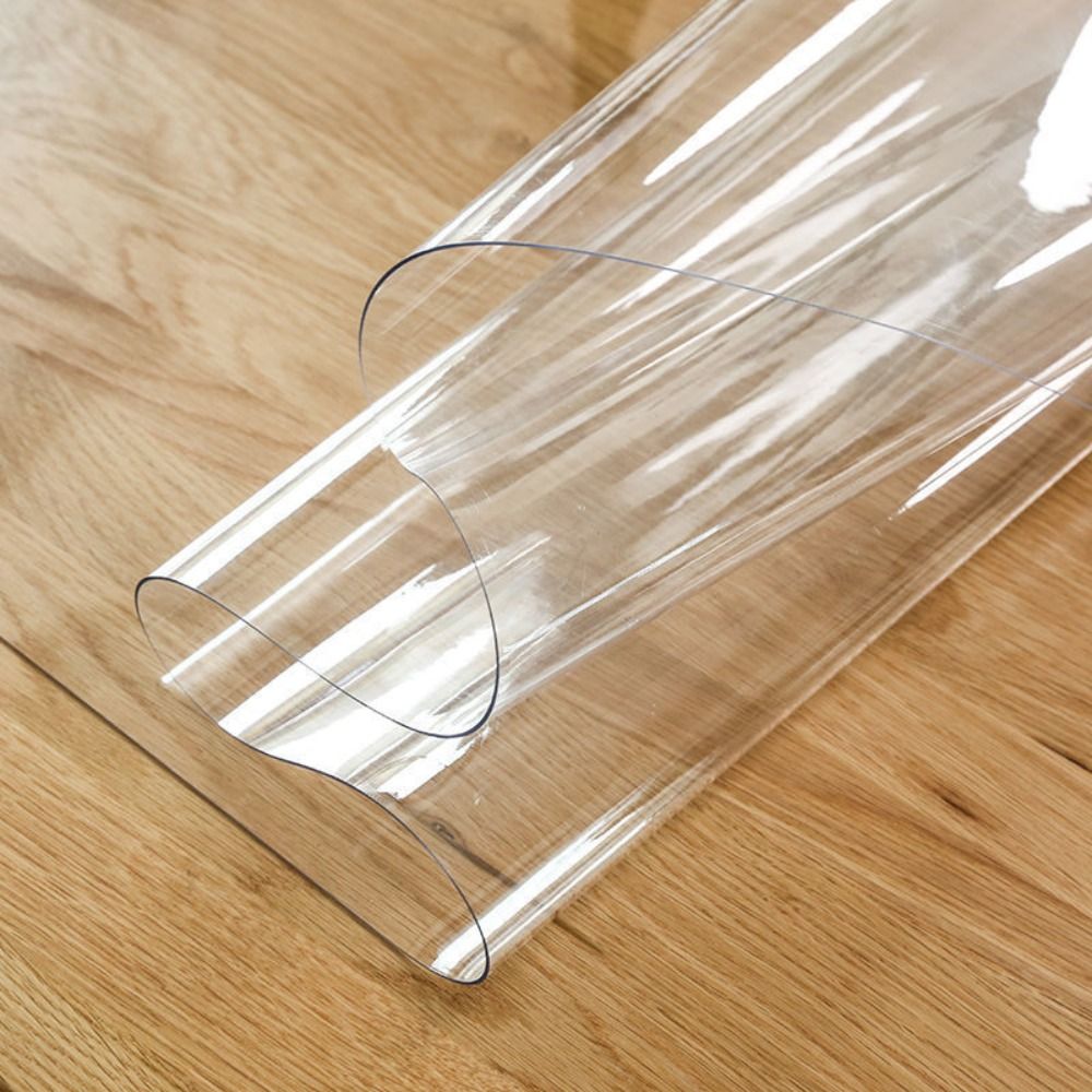 HNQRR Oil Proof Transparent PVC Tablecloth Square Waterproof Transparent Table Cover Easy to Clean Rectangle Dining Table
