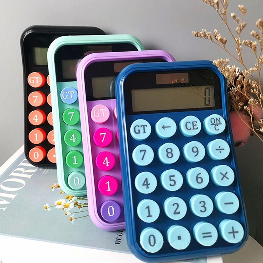 MMLUCK Mechanical Keyboard Candy Colour Silent Calculator Dual Power Supply 10-digit Accounting Learning Calculator Stationery Office Supplies Kawaii Mechanical Keyboard Calculator Do Office Work