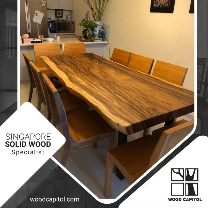 Wood Capitol Natural Solid Suar Wood Dining Table Lazada Singapore Wood Capitol Natural Solid Suar Wood Dining Table Lazada Singapore