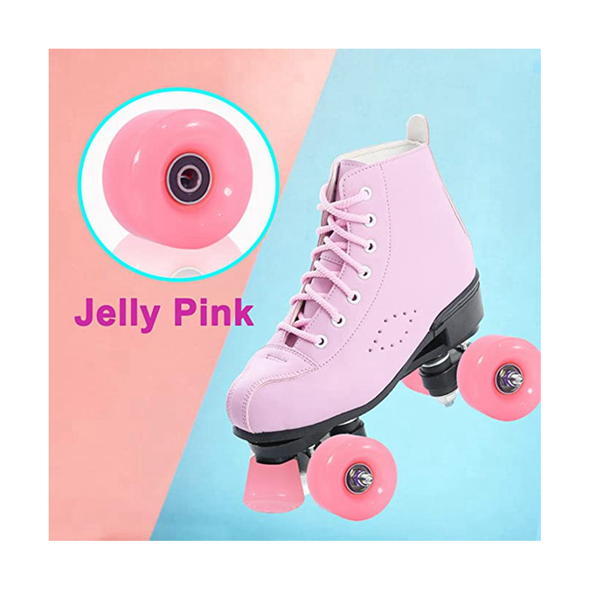 8 Piece Skate Wheel Set with Toe Plugs, 58Mm X 32Mm, 82A Outdoor/Indoor