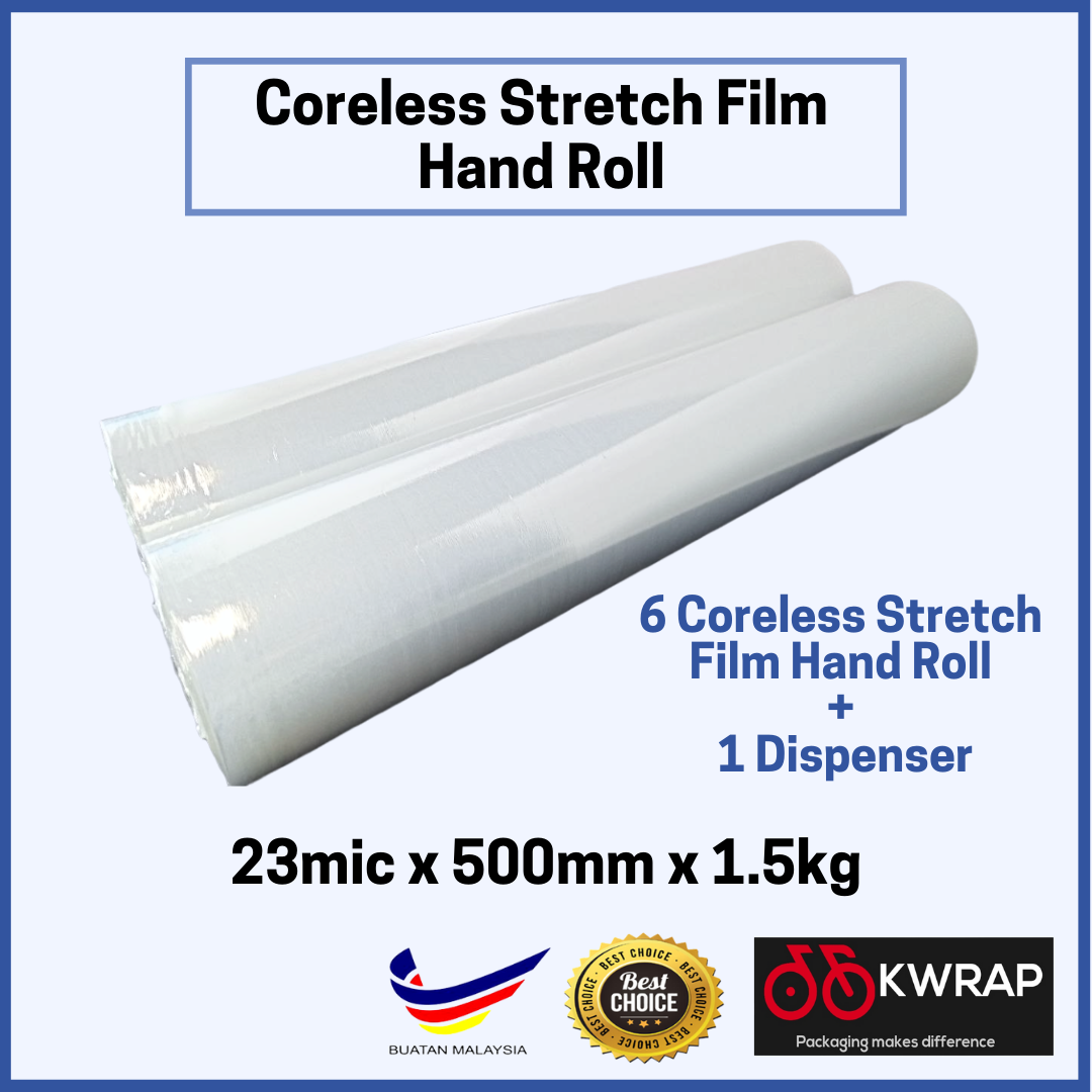 Coreless Stretch Film Hand Roll Mm X Kg Rolls Dispenser Lazada