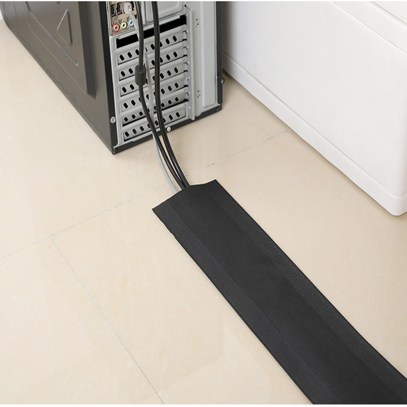 NEW%201M%20Cable%20Cover%20Nylon%20Sticky%20Wire%20Protector%20Floor%20Blanket%20Reusable%20Management%20Cord%20Tube%20for%20Floor/Carpet/Trunk/Desk%20-%20Image%206