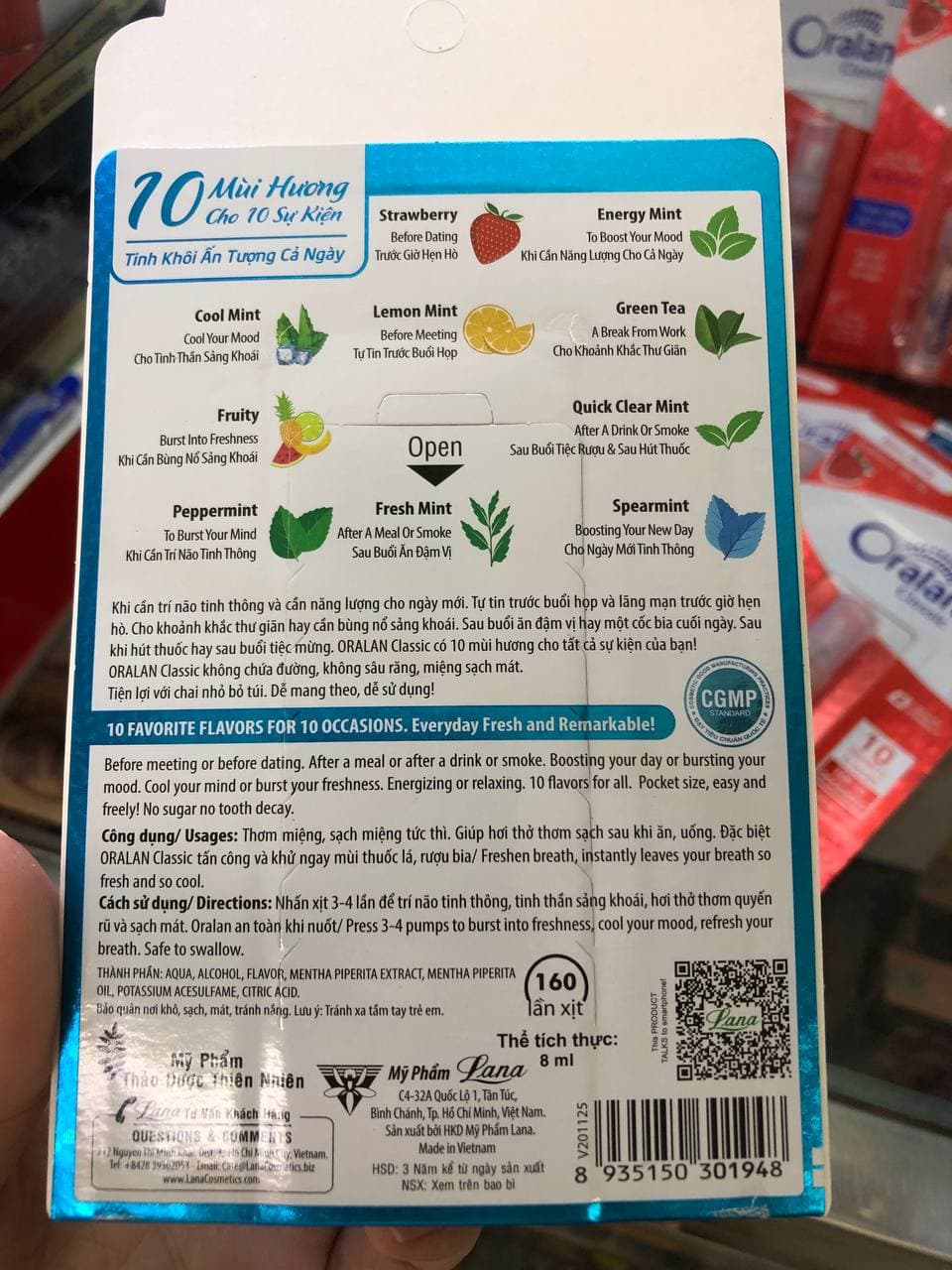 Dung dịch xịt thơm miệng lana