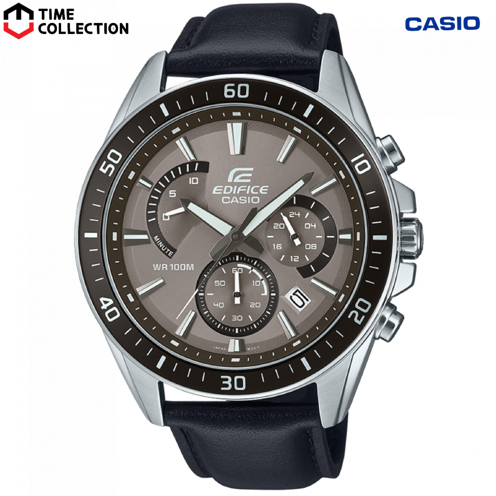 Casio Edifice EFR-552L-5A Chronograph Leather Strap Watch For Men