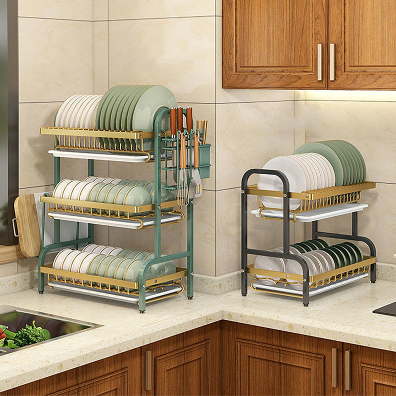 YONUO Kitchen storage rack, dish rack, plate storage rack, drain rack, household multifunctional dish rack, chopsticks storage knife rack
