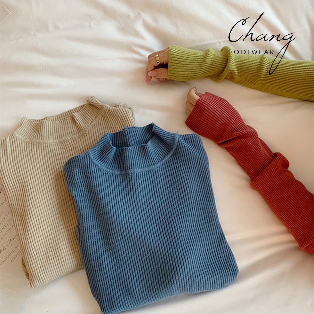 ÁO LEN CỔ 3 PHÂN  chất đẹp, không bai nhão