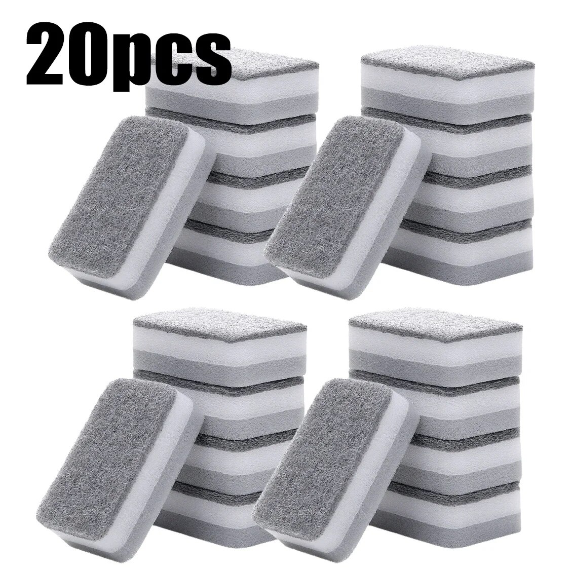 1/20PCS Strong Cleaning Sponges Double-Sided Decontamination Dishwashing Sponge Wipe Kitchen Magic Scouring Cloth Cleaning Tools