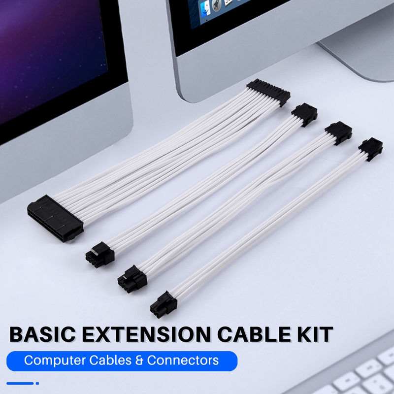 Basic Extension Cable Kit; 1Pcs Atx 24Pin/Eps 4+4Pin/Pci-E 8Pin/Pci-E 6Pin Power Extension Cable