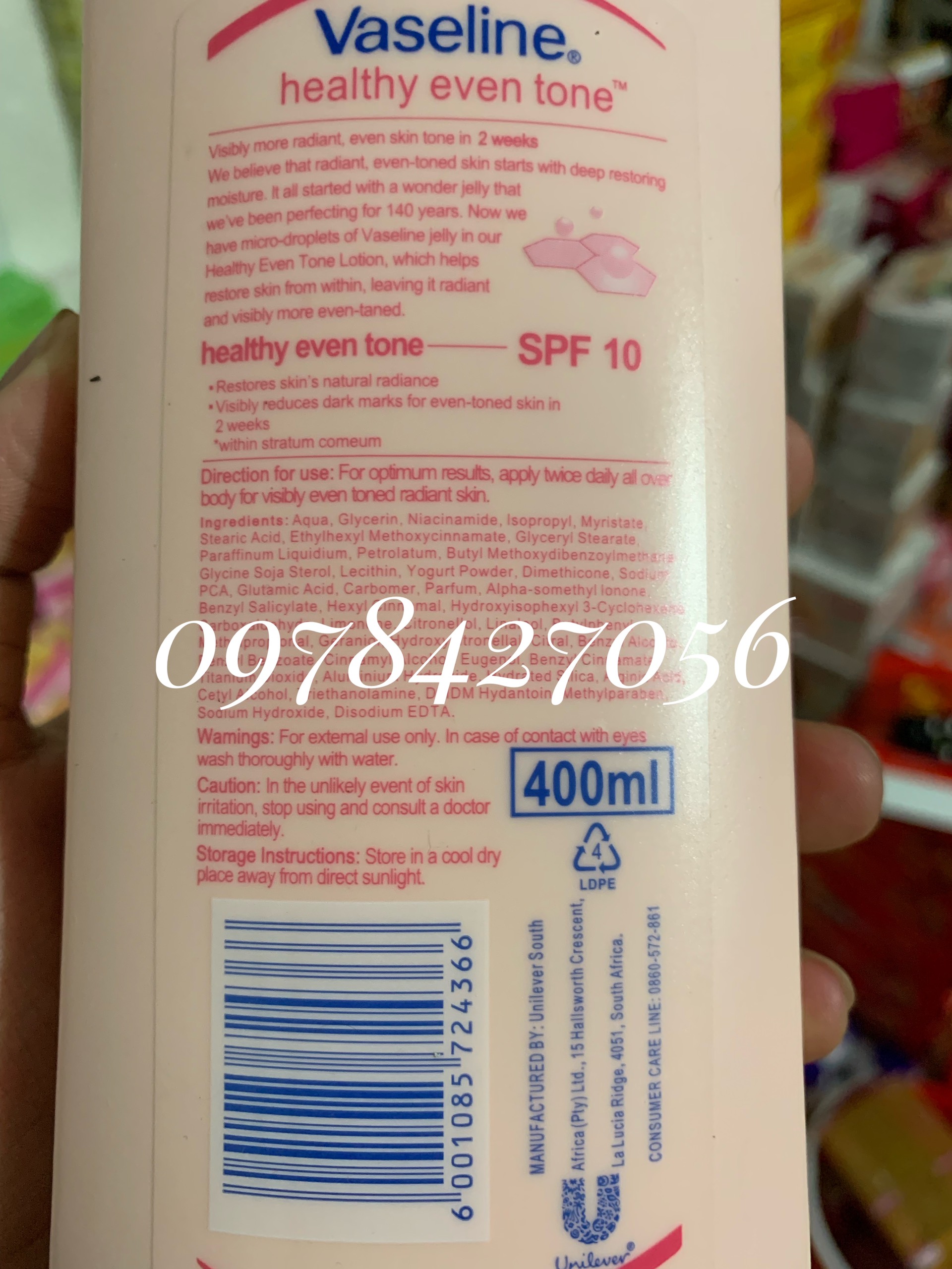 Dưỡng thể vaseline 400ml Thái Lan
