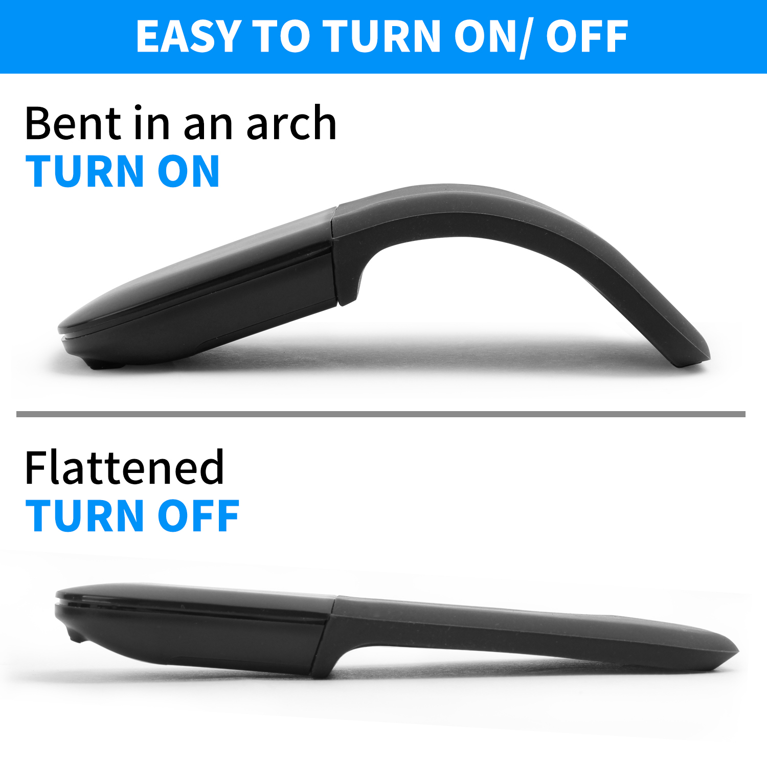 Silent Wireless Bluetooth-compatible Folding Mouse for Microsoft Computer MAC OS