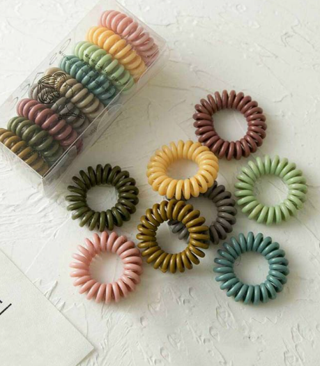 Set 9 dây cột tóc lò xo siêu chắc màu đẹp