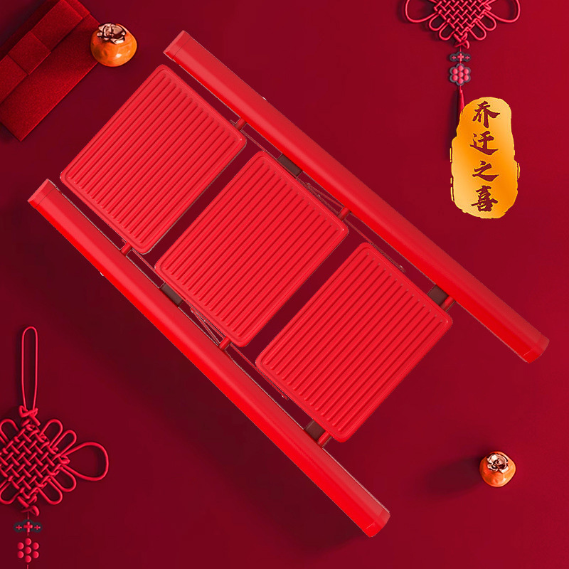 Nfa cao cấp đa chức năng màu Đỏ Ba Thang Bậc lễ hội chống trượt hộ gia đình Kính thiên văn gấp thang xương cá