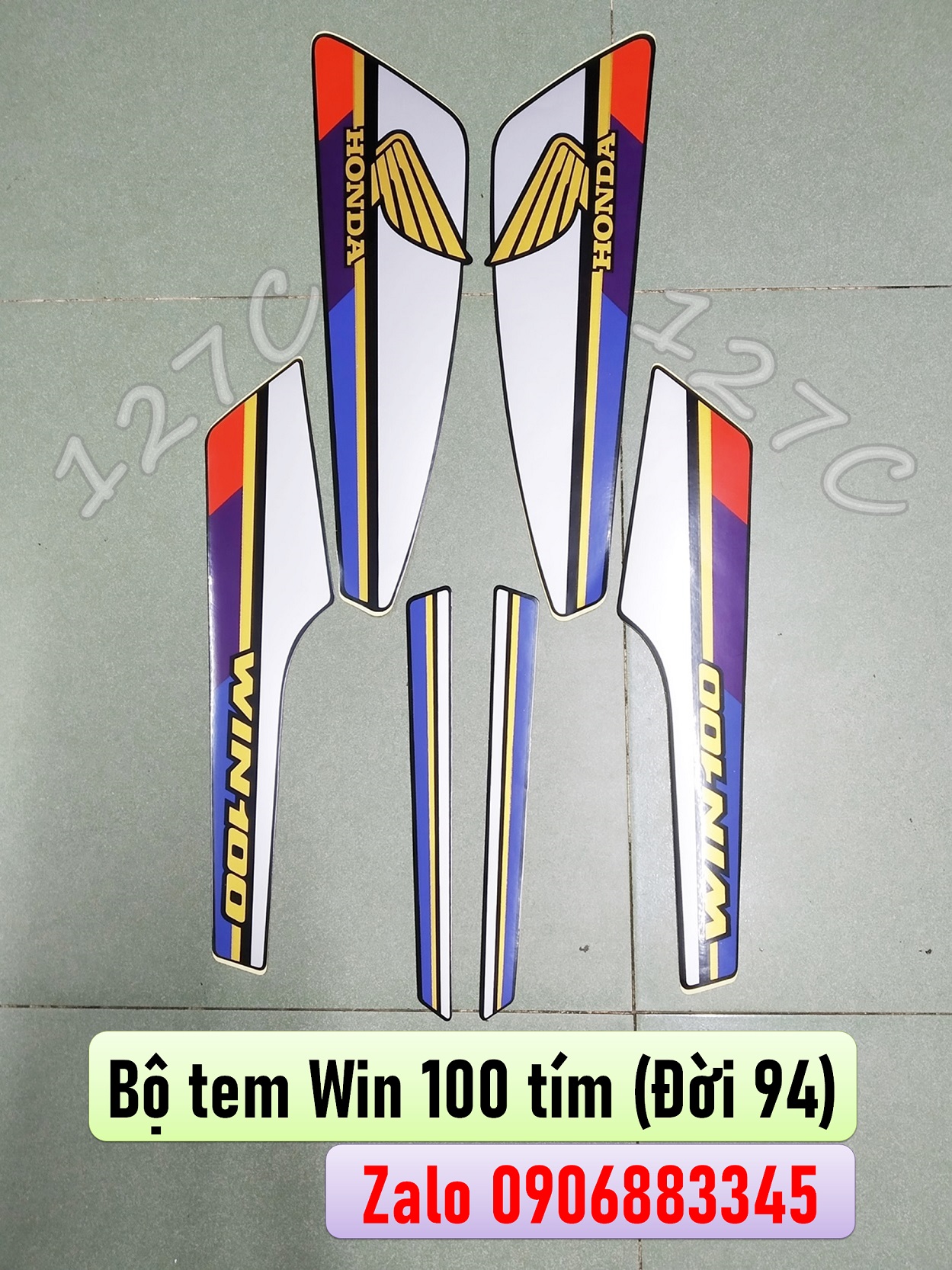 [HCM] Bộ tem tím đời 94 Win 100cc