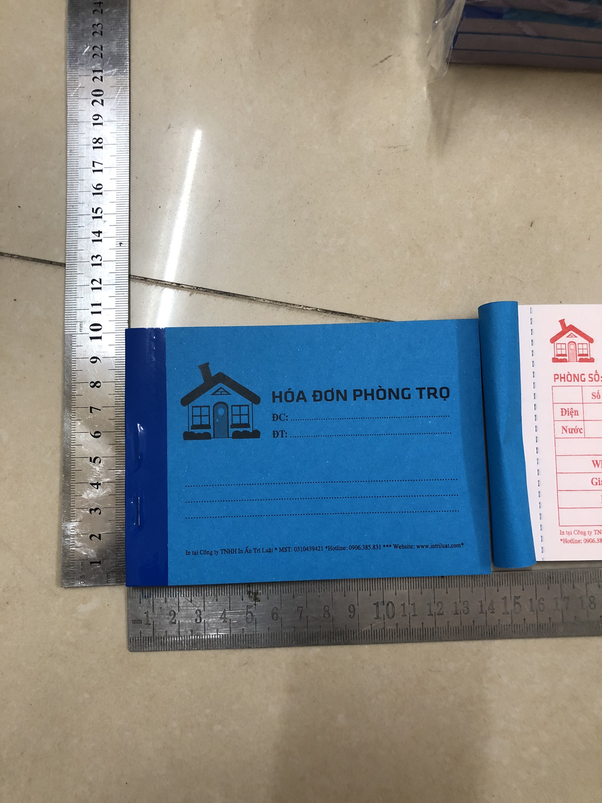 Hóa Đơn Phòng Trọ 2 liên khổ A6