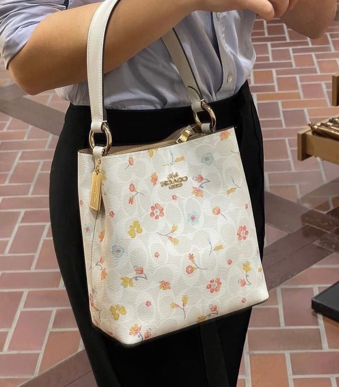 COACH® Outlet | Small Town Bucket Bag With Heart Floral Print