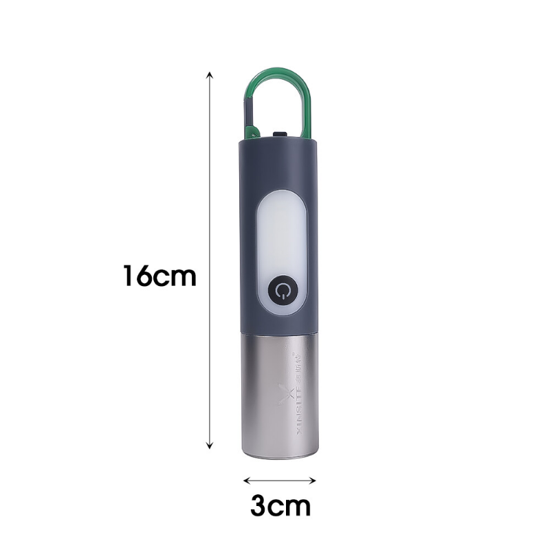 Đa chức năng Móc chìa khóa có đèn siêu sáng đèn pin LED có thể sạc qua USB Cắm Trại Di động ngoài trời đèn câu cá