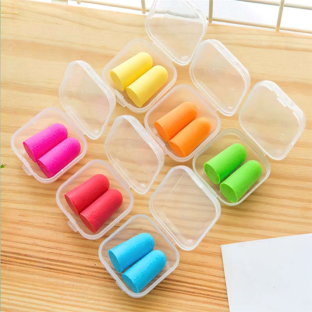 2 Nút Bịt Tai Chống Ồn Chống Nước Đa Sắc Có Hộp Nhựa Tái Sử Dụng Lâu Dài Tiện Lợi - Lumbley