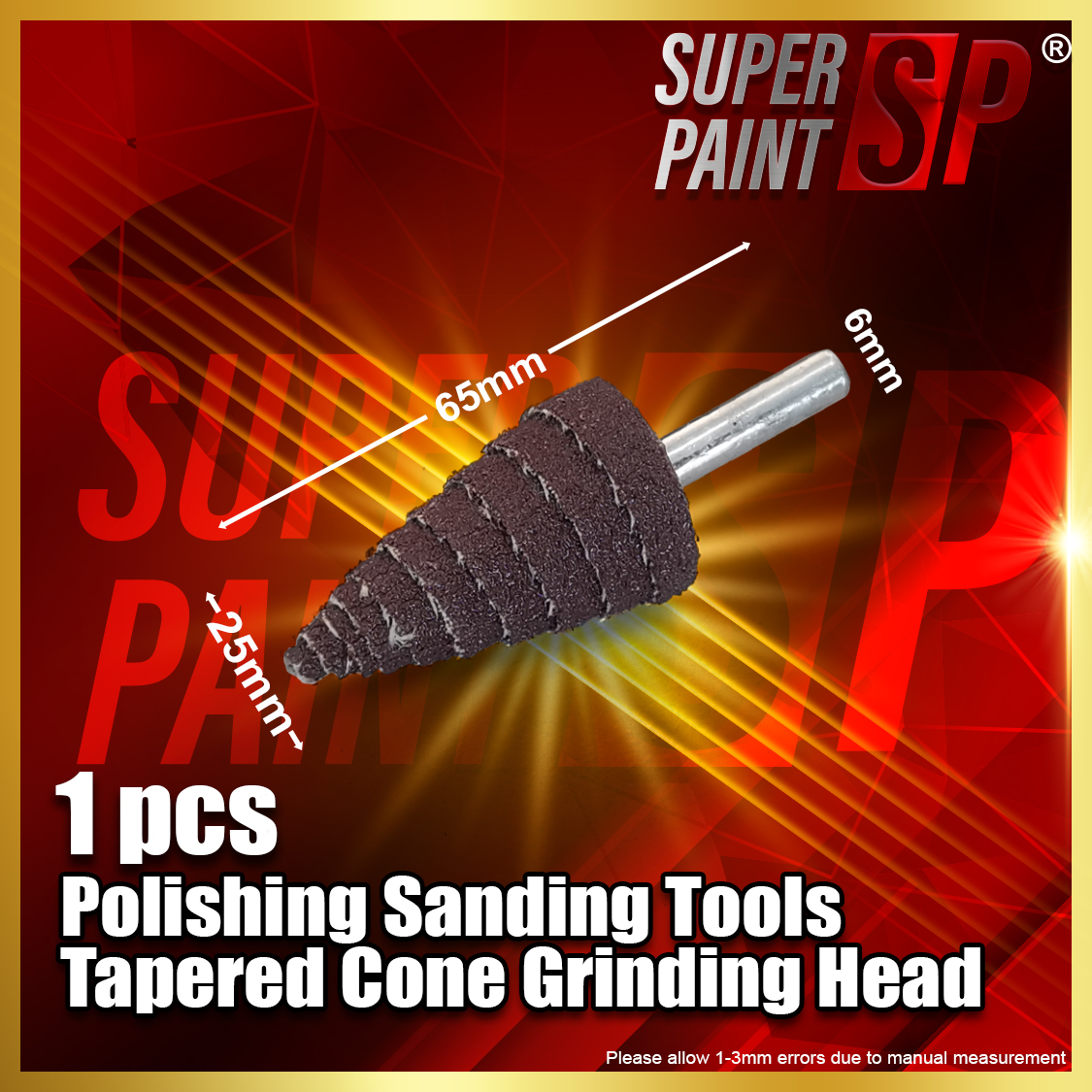 1pcs 6mm Sanding Sandpaper Burr Flap Wheel Grinding Head Tapered Cone